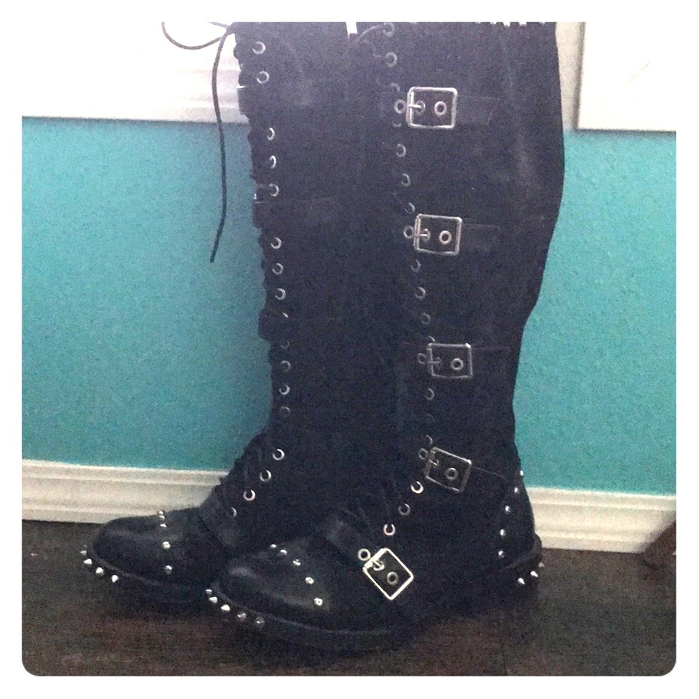 Gothic punk spiky boots